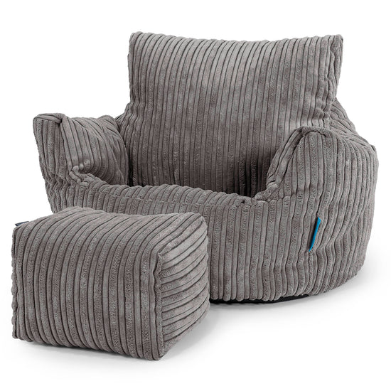 Kleuterfauteuil Zitzak 1-3 jaar oud - Corduroy Graphite Grijs 02