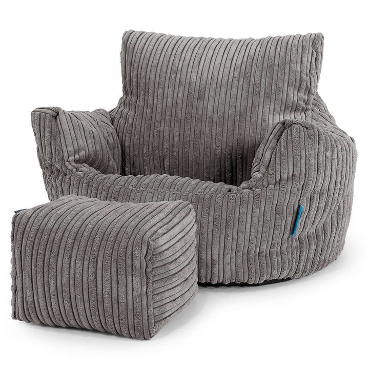 Kleuterfauteuil Zitzak 1-3 jaar oud - Corduroy Graphite Grijs 02