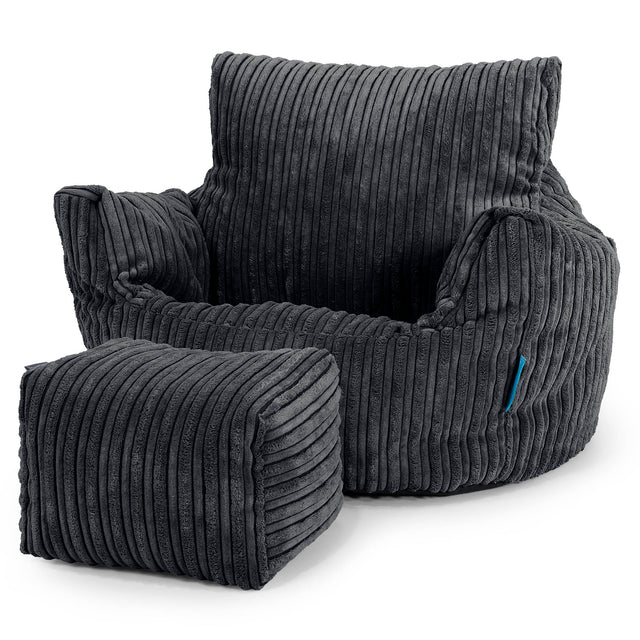 Kleuterfauteuil Zitzak 1-3 jaar oud - Corduroy Zwart 02