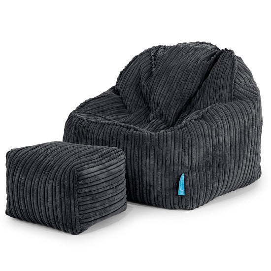 Kinderzitzak Sloucher 2-6 jaar oud - Corduroy Zwart 03