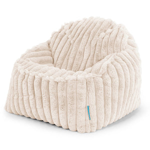 Kinderzitzak Sloucher 2-6 jaar oud - Ultra Pluche Corduroy Crème