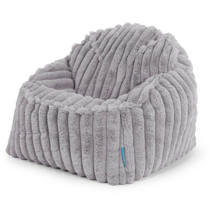 Kinderzitzak Sloucher 2-6 jaar oud - Ultra Pluche Corduroy Grijs