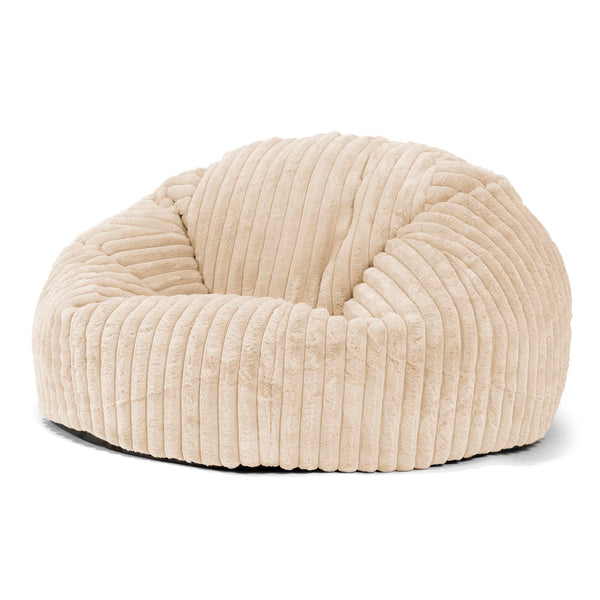 Klassieke Zitzak Stoel Bank - Ultra Pluche Corduroy Crème 01