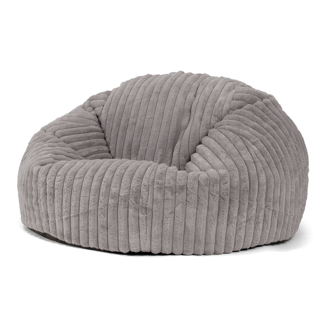 Klassieke Zitzak Stoel Bank - Ultra Pluche Corduroy Grijs 01