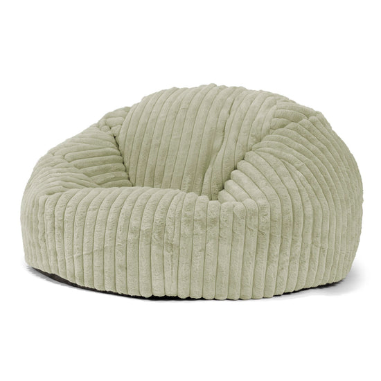 Klassieke Zitzak Stoel Bank - Ultra Pluche Corduroy Saliegroen 01