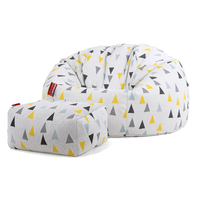 Klassieke Zitzak Stoel - Gebreid Geometrische driehoek 02