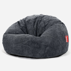 Klassieke Zitzak Stoel - Pompom Zwart