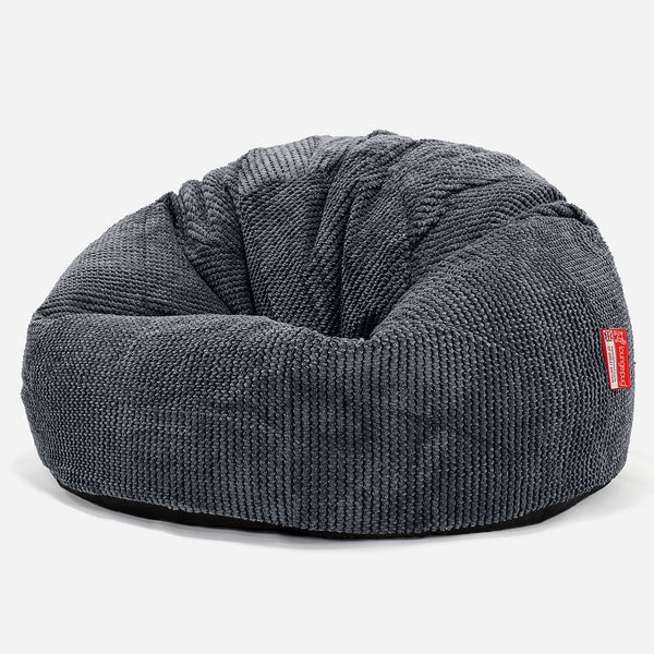 Klassieke Zitzak Stoel - Pompom Zwart 01