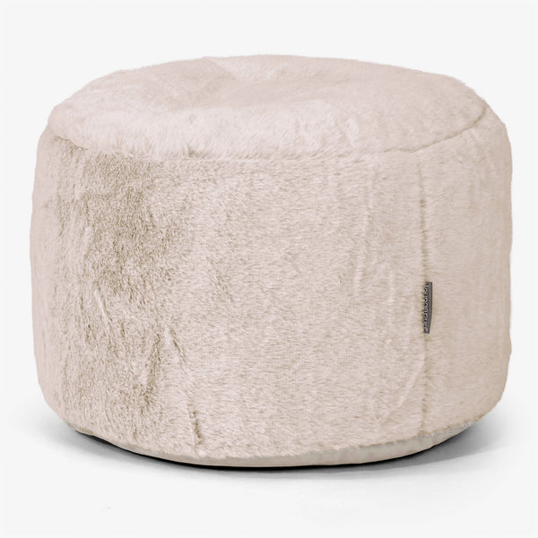 Kleine Ronde Voetenbank - Nepkonijnenbont Goudbruin 01