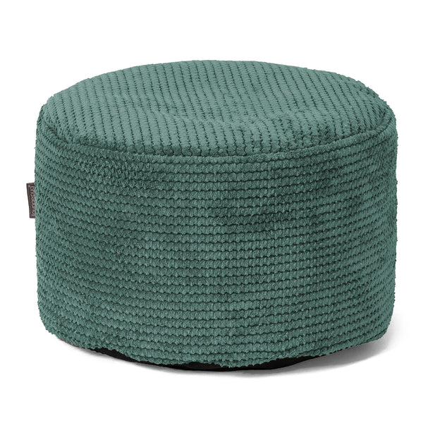 Kleine Ronde Voetenbank - Pompom Mosgroen 01