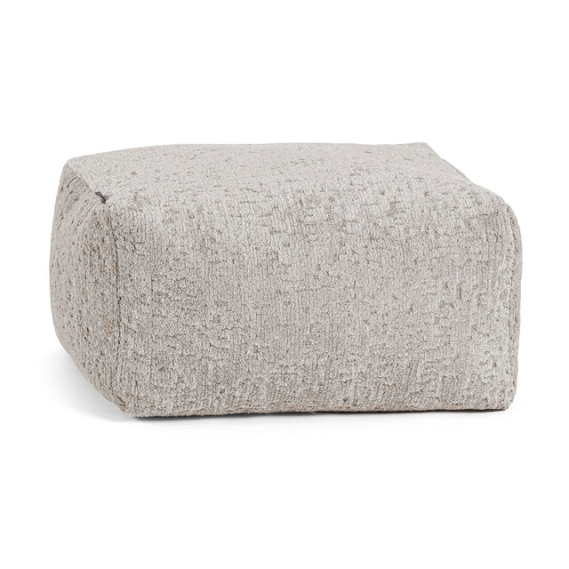Kleine Voetenbank - Luxe Chenille Grijs 01