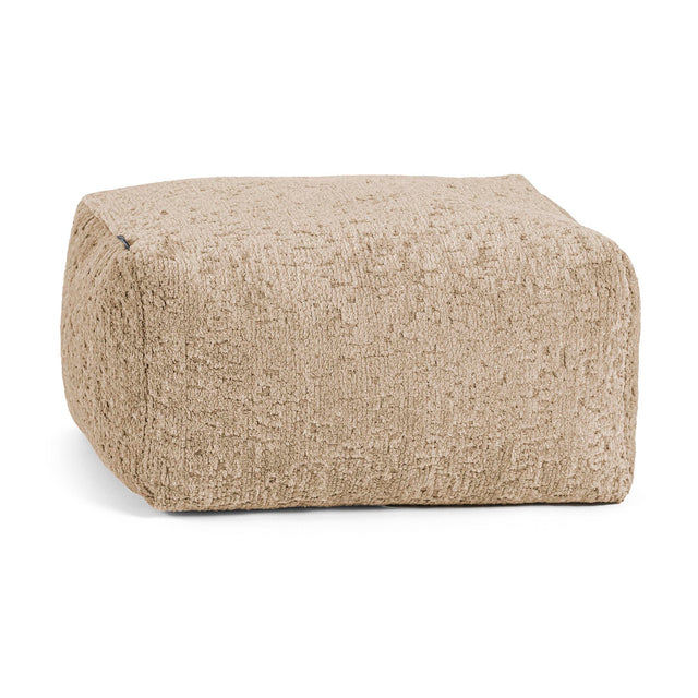 Kleine Voetenbank - Luxe Chenille Mink 01