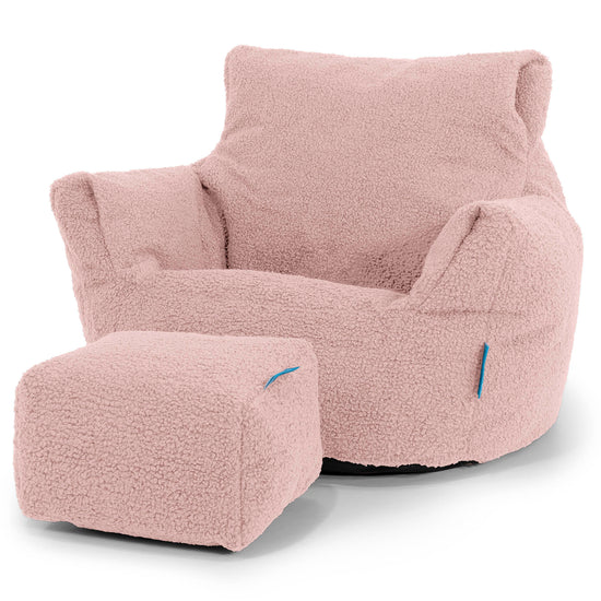 Kleuterfauteuil Zitzak 1-3 jaar oud - Boucle Roze 02