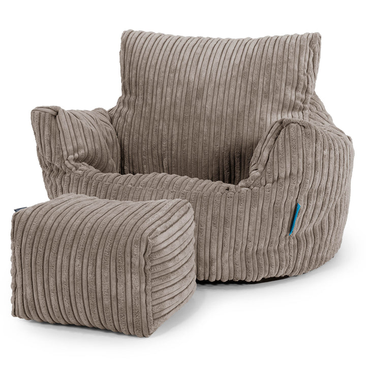 Kleuterfauteuil Zitzak 1-3 jaar oud - Corduroy Beigegrijs 02