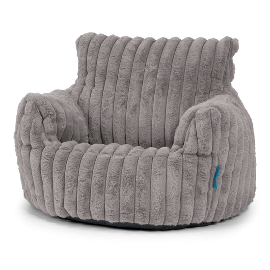 Kleuterfauteuil Zitzak 1-3 jaar oud - Ultra Pluche Corduroy Grijs 01