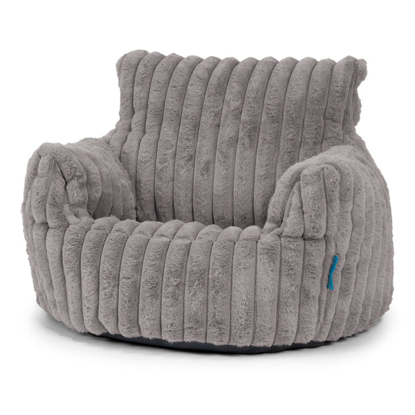 Kleuterfauteuil Zitzak 1-3 jaar oud - Ultra Pluche Corduroy Grijs 01