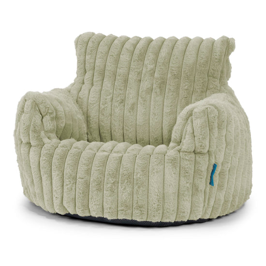Kleuterfauteuil Zitzak 1-3 jaar oud - Ultra Pluche Corduroy Saliegroen 01