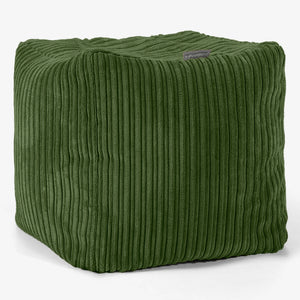 Kubus Voetenbank Pouf - Corduroy  Bosgroen