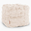 Kubus Voetenbank Pouf - Namaakbont Bubble Crème 01