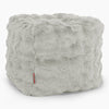 Kubus Voetenbank Pouf - Namaakbont Bubble Saliegroen 01