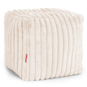 Kubus Voetenbank Pouf - Ultra Pluche Corduroy Crème
