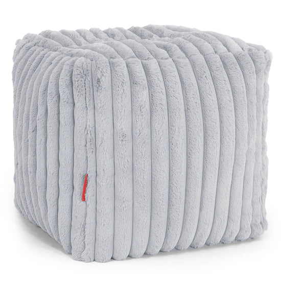 Würfel-Pouf- Hocker - Ultra Pluche Corduroy Eendenei Blauw 01