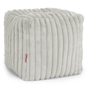 Kubus Voetenbank Pouf - Ultra Pluche Corduroy Saliegroen