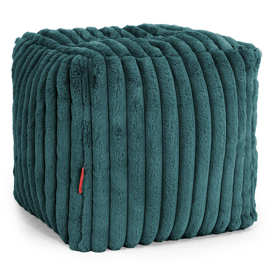 Würfel-Pouf- Hocker - Ultra Pluche Corduroy Teal 01