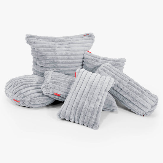 Kussenhoes Rond 50cm - Ultra Pluche Corduroy Eendenei Blauw 02