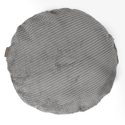 Lounge Pug Grote Ronde Voetenbank Boucle Graphite Grijs- Big Bertha