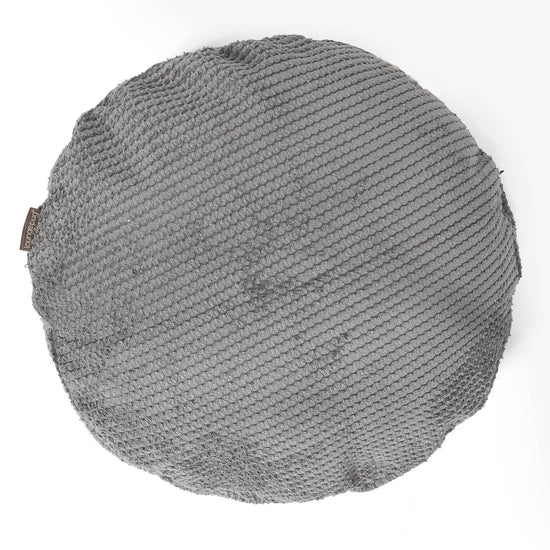 Kussenhoes Rond 50cm - Pompom Antraciet 01