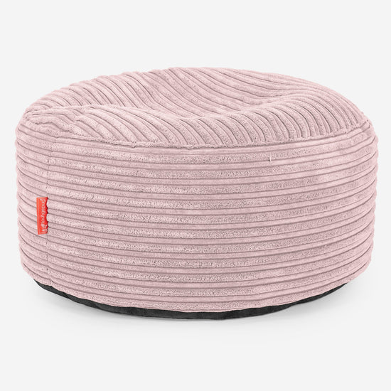 Ottoman Poef met Dienblad - Corduroy Blozen Roze 03