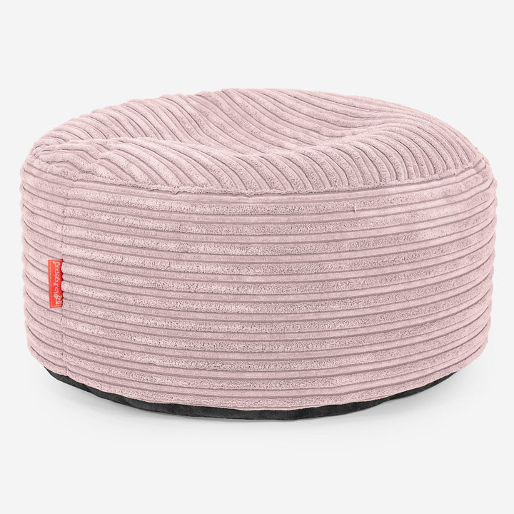 Ottoman Poef met Dienblad - Corduroy Blozen Roze 03
