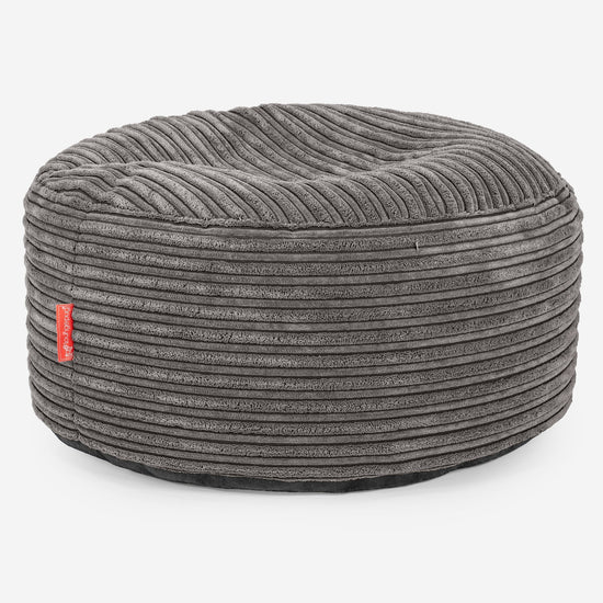 Ottoman Poef met Dienblad - Corduroy Graphite Grijs 03