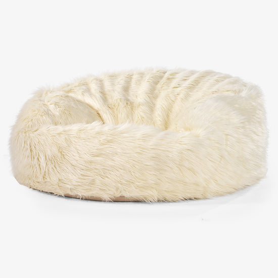 Mammoet Zitzak Bank - Mongoolse Imitatiebont Crème 01