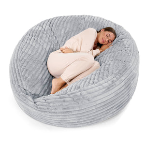Mega-Mammoet Zitzak Bank - Ultra Pluche Corduroy Eendenei Blauw