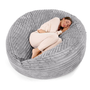 Mega-Mammoet Zitzak Bank - Ultra Pluche Corduroy Grijs