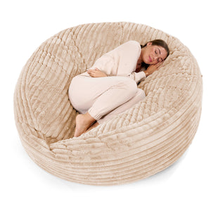 Mega-Mammoet Zitzak Bank - Ultra Pluche Corduroy Perzik