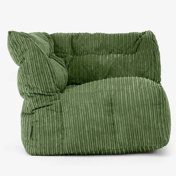 Modulaire Zitzakbank, Linker Hoekmodule - Corduroy Bosgroen