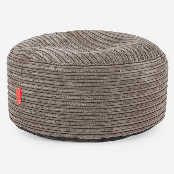 Ottoman Poef met Dienblad - Corduroy Beigegrijs 01