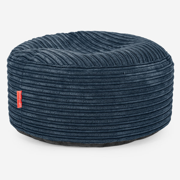 Ottoman Poef met Dienblad - Corduroy Marineblauw 01