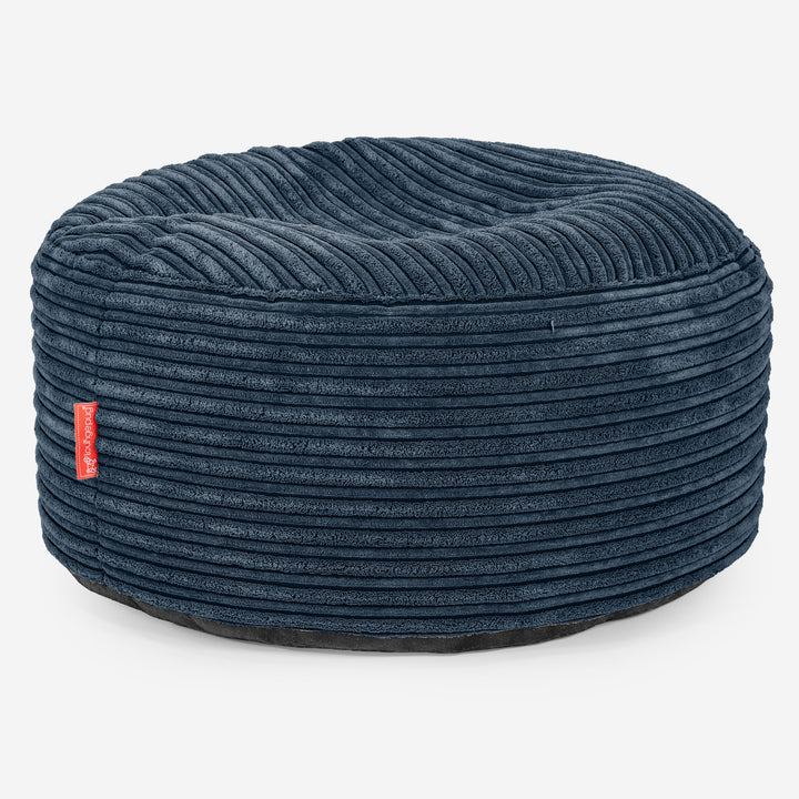 Ottoman Poef met Dienblad - Corduroy Marineblauw 02