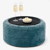 Ottoman Poef met Dienblad - Corduroy Teal 01