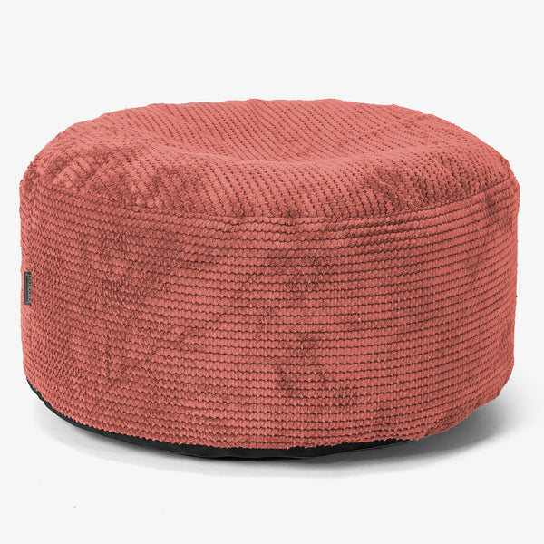 Ottoman Poef met Dienblad - Pompom Pompoenoranje 01