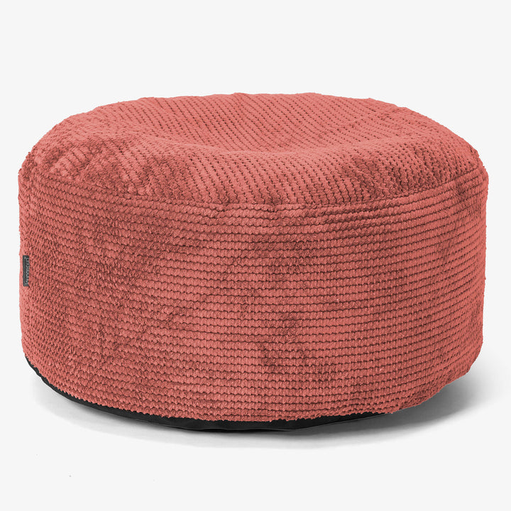 Ottoman Poef met Dienblad - Pompom Pompoenoranje 02