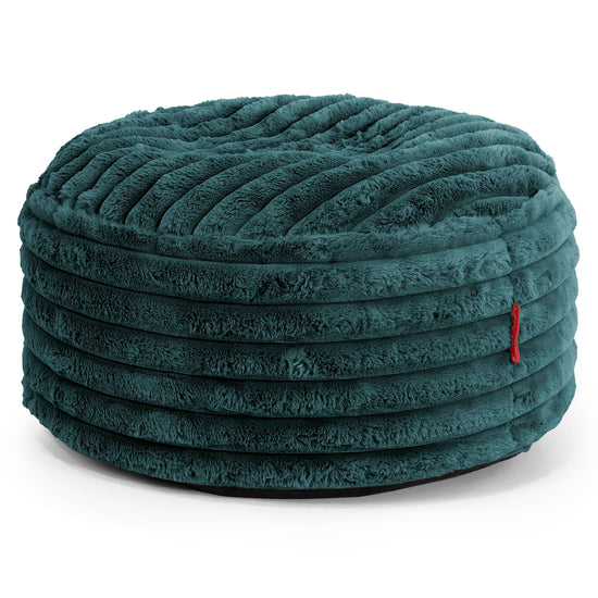 Ottoman Poef met Dienblad - Ultra Pluche Corduroy Teal 02