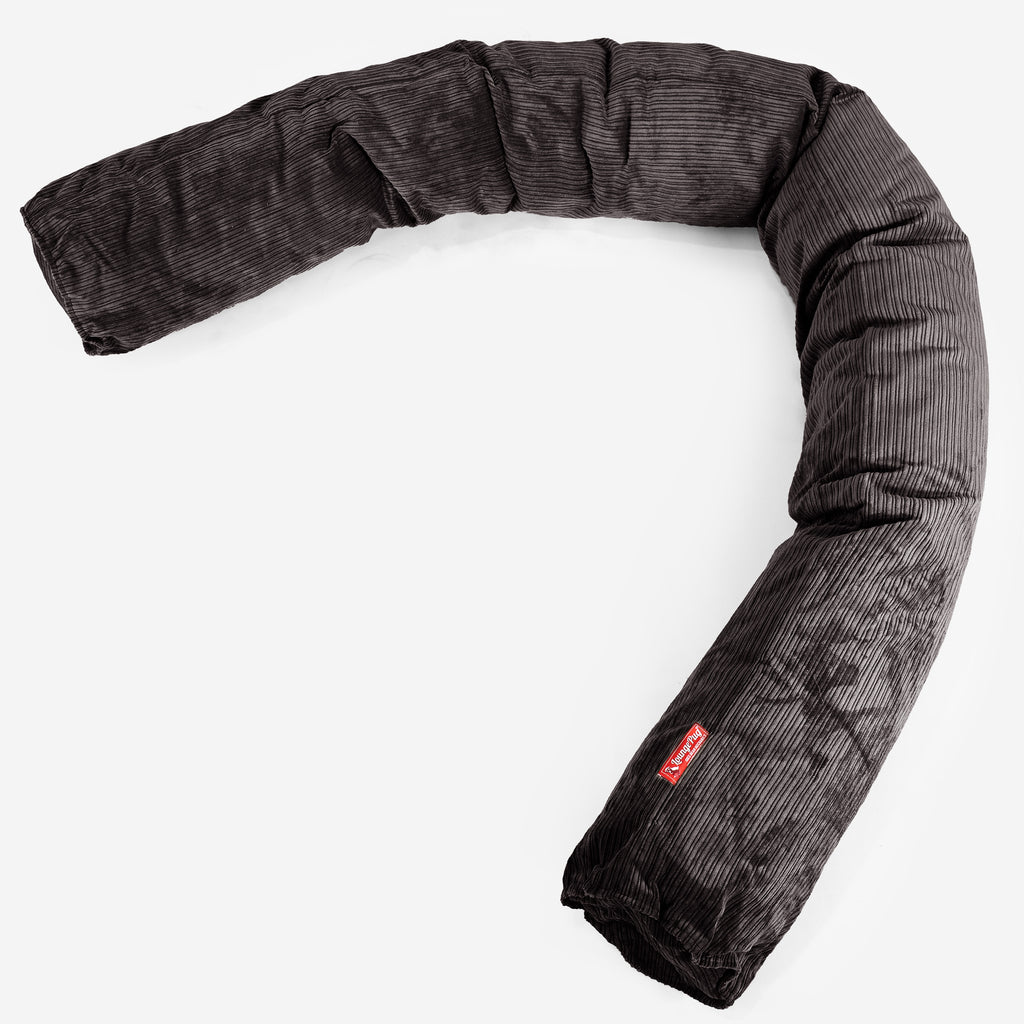 Rolkussen, CloudSac Vezel-latex Vlokvulling - Ribfluweel Graphite Grijs 01