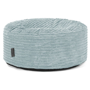 Lounge Pug Zitzak 65cm Ronde Poef Ottoman Groot, Pompom Petrol, Voetenbank of Extra Zitplaats Stoel