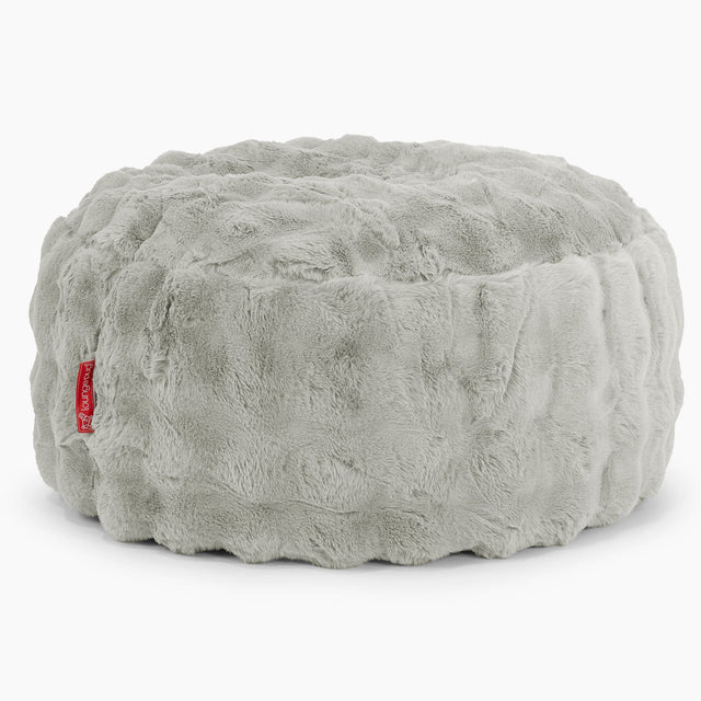 Ronde Poef - Namaakbont Bubble Saliegroen 01