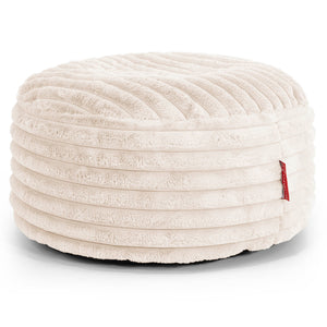 Ronde Poef - Ultra Pluche Corduroy Crème